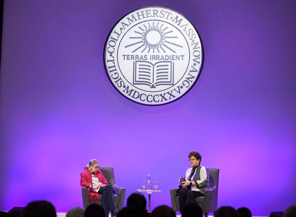 Ruth Bader Ginsberg with Biddy Martin at Amherst College 2019 