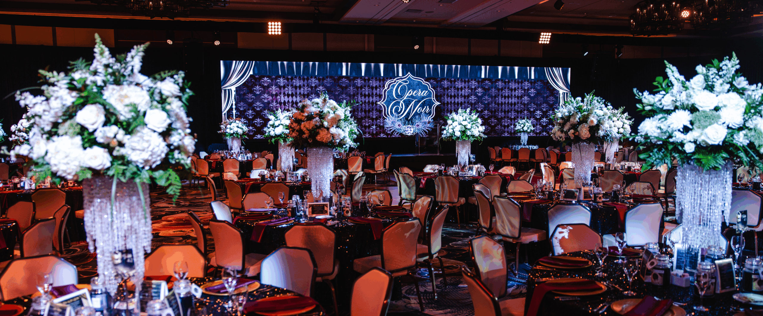Jx2 Productions gala scenic and lighting environment