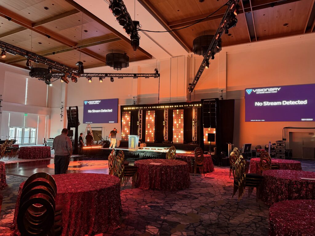 Stage and event setup for a confidential Fortune 150 annual awards event
