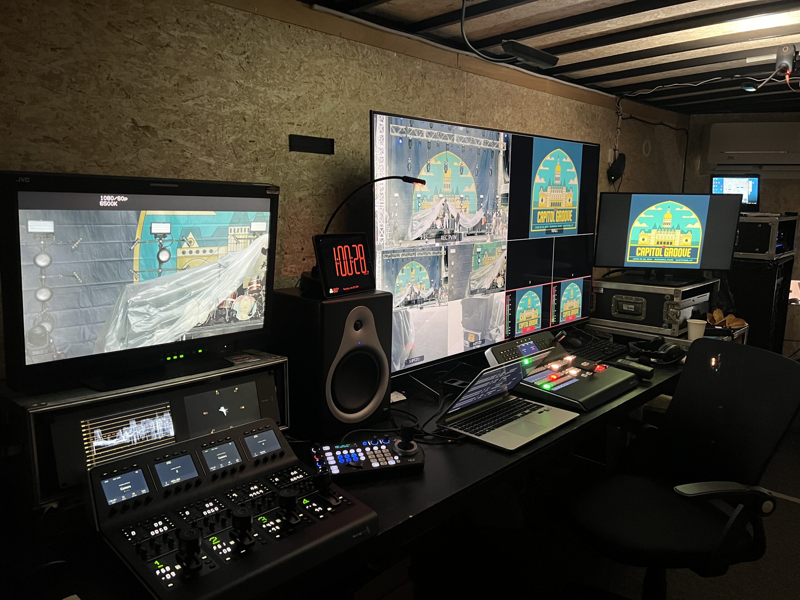 Video control position supporting the Capitol Groove Festival production.